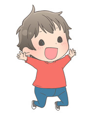 飛び跳ねる男の子