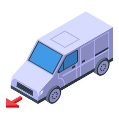 Truck delivery icon isometric vector. Free shipping. Express service