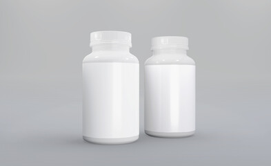 3d realistic render pill box mockup design