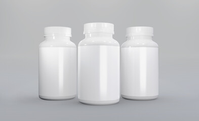3d realistic render pill box mockup design
