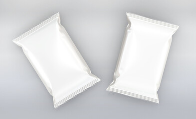 3d Render Realistic glossy oil food bag packaging mockup design