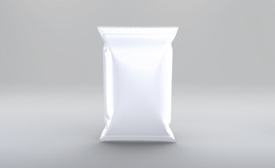 3d Render Realistic glossy oil food bag packaging mockup design