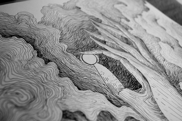 detail of ink drawing