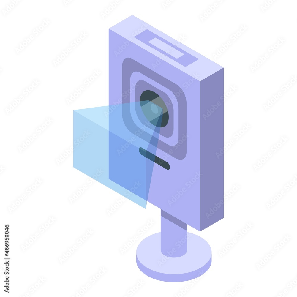 Wall mural web cam security icon isometric vector. digital recognition. scan identification