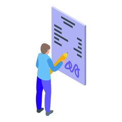 Writing sign icon isometric vector. Signature contract. Digital document