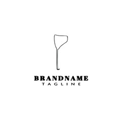 butterfly net logo cartoon icon design simple black isolated vector illustration