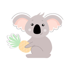 Koala with pineapple