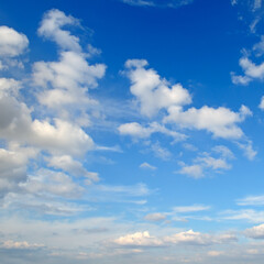 Blue sky and beautiful natural white clouds.