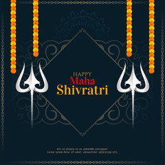 Happy Maha Shivratri festival celebration artistic greeting background