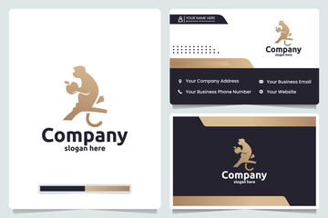 monkey ,sitting , logo design template