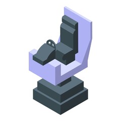 Car seat vr platform icon isometric vector. Virtual ai. Ar reality