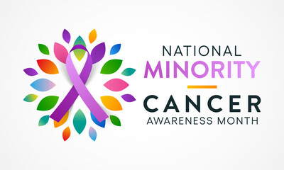 Fototapeta na wymiar Minority Cancer awareness month is observed every year in April, is dedicated to calling attention to minority cancer health disparities. Vector illustration