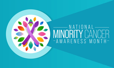 Minority Cancer awareness month is observed every year in April, is dedicated to calling attention to minority cancer health disparities. Vector illustration