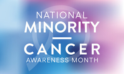 Obraz premium Minority Cancer awareness month is observed every year in April, is dedicated to calling attention to minority cancer health disparities. Vector illustration