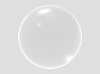 3d ball white light texture of reflection on rough bubble isolated on white background. Abstract bubble glossy 3d geometric shape object illustration render.