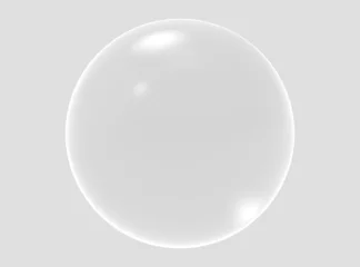 Poster 3d ball white light texture of reflection on rough bubble isolated on white background. Abstract bubble glossy 3d geometric shape object illustration render. © Mama pig