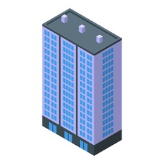 Town multistory building icon isometric vector. City block. Modern construction