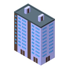 Exterior multistory building icon isometric vector. City office. Modern construction