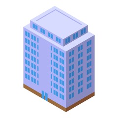 Office multistory building icon isometric vector. City house. Facade exterior