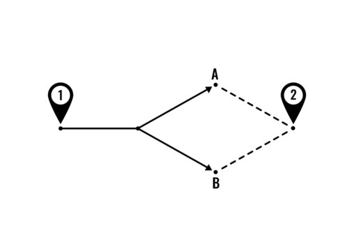 Choose Best Way Between Plan A B Concept. Make Decision And Compare Options With Arrow. Choose One Better Scenario Of Two Project. Vector Illustration.