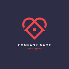 Creative logo with house and heart shape.