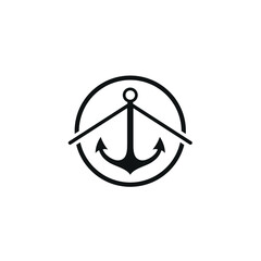 Anchor Logo Design Vector Template