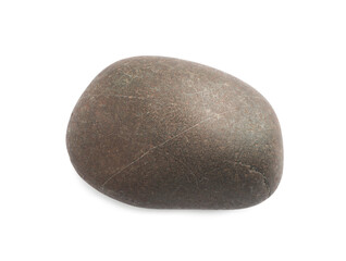 Brown spa stone isolated on white, top view