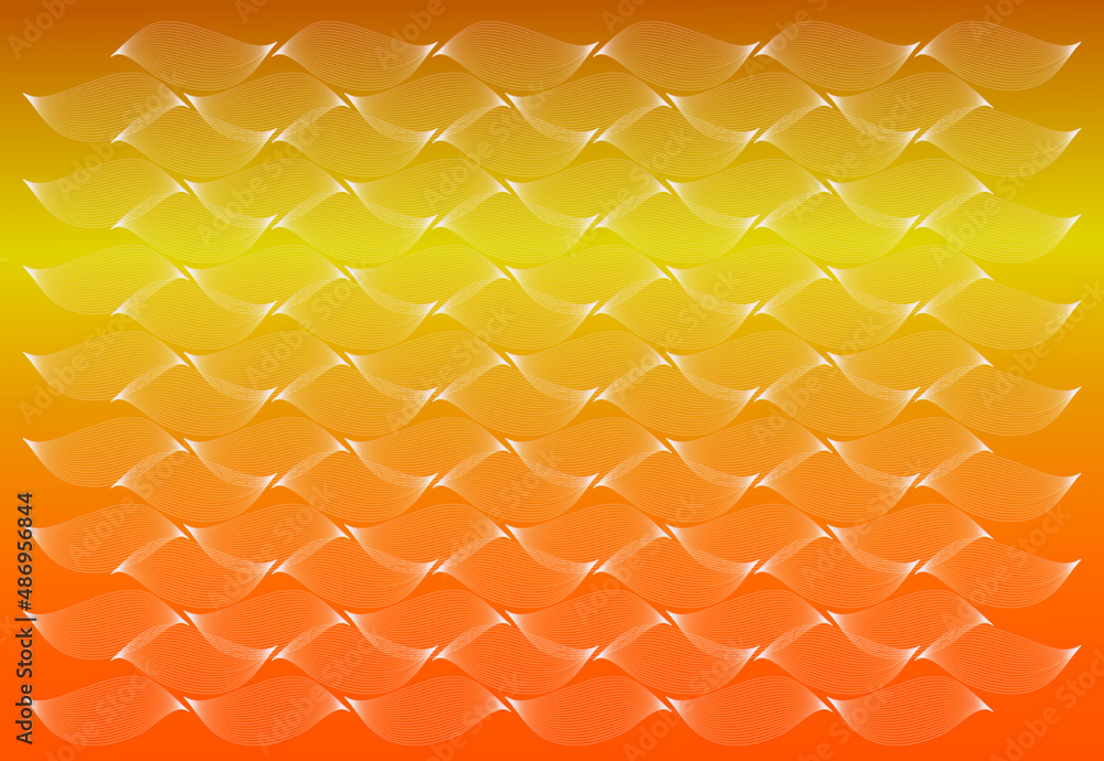 Poster light scales are translucent, repeated and arranged in rows on a gradient background. golden vector 