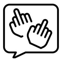Bully message icon outline vector. Student abuse. Children violence