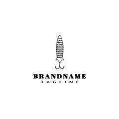 fishing lure logo cartoon design template icon black isolated vector