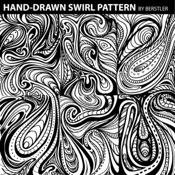 Hand Drawn Indian Art Inspired Magical Paisley Swirl Pattern