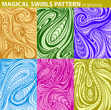 Hand Drawn Indian Art Inspired Magical Paisley Swirl Pattern