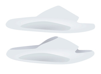 White man slippers. vector illustration