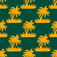 Fototapeta na wymiar Summer seamless palm trees pattern for fabrics and packaging and gifts and cards and linens and kids and hobbies