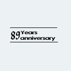89 year anniversary rise vector, icon,logo, stamp illustration