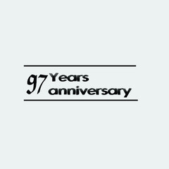 97 year anniversary rise vector, icon,logo, stamp illustration