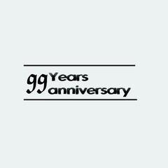 99 year anniversary rise vector, icon,logo, stamp illustration