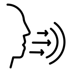 Conference speech icon outline vector. Online group. Call webinar