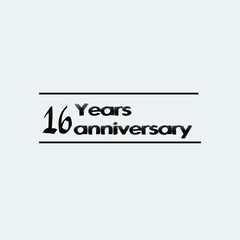 16 year anniversary rise vector, icon,logo, stamp illustration