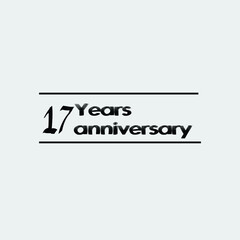 17 year anniversary rise vector, icon,logo, stamp illustration