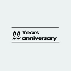 22 year anniversary rise vector, icon,logo, stamp illustration