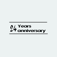 24 year anniversary rise vector, icon,logo, stamp illustration