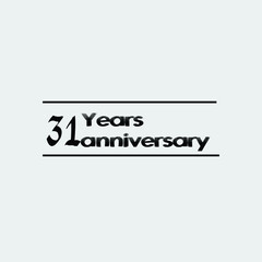 31 year anniversary rise vector, icon,logo, stamp illustration