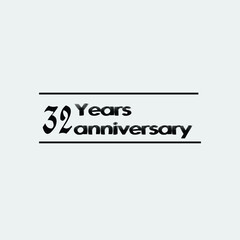32 year anniversary rise vector, icon,logo, stamp illustration