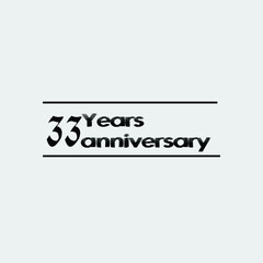 33 year anniversary rise vector, icon,logo, stamp illustration