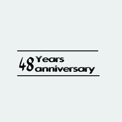 48 year anniversary rise vector, icon,logo, stamp illustration
