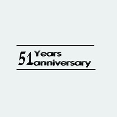 51 year anniversary rise vector, icon,logo, stamp illustration