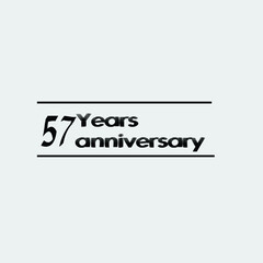 57 year anniversary rise vector, icon,logo, stamp illustration
