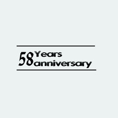58 year anniversary rise vector, icon,logo, stamp illustration