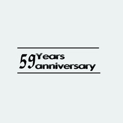 59 year anniversary rise vector, icon,logo, stamp illustration